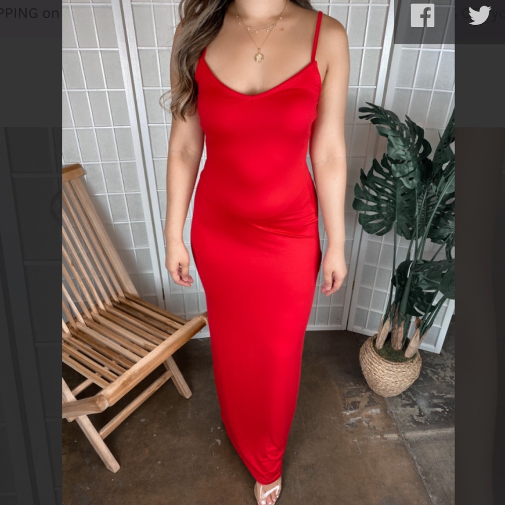 Red maxi dress
